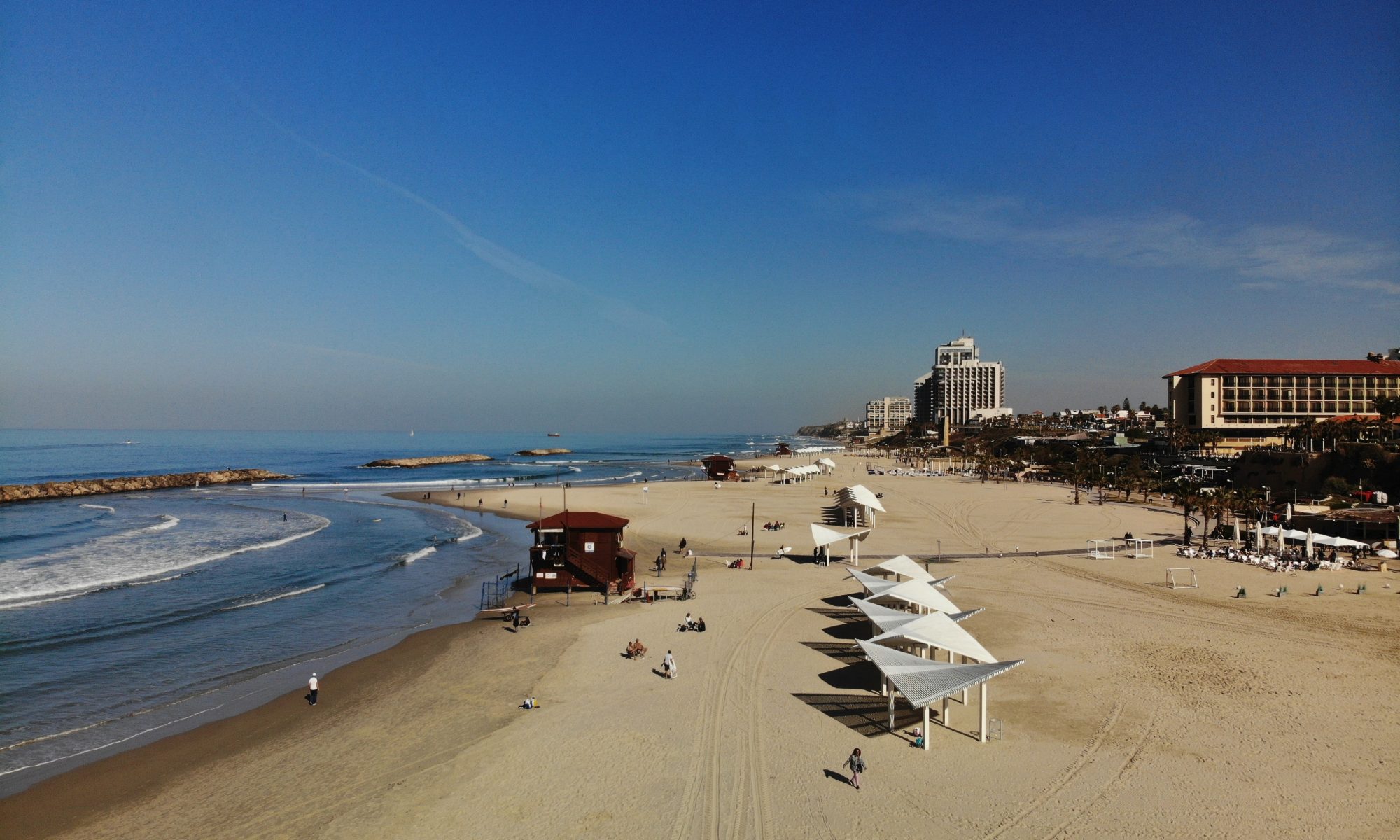 Herzliyah Beach, Israel by Mavic Air drone.